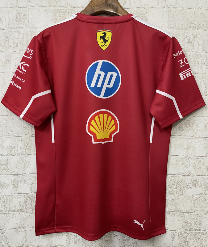 2025 F1 Ferrari Red T-Shirts Racing Suit (圆领)