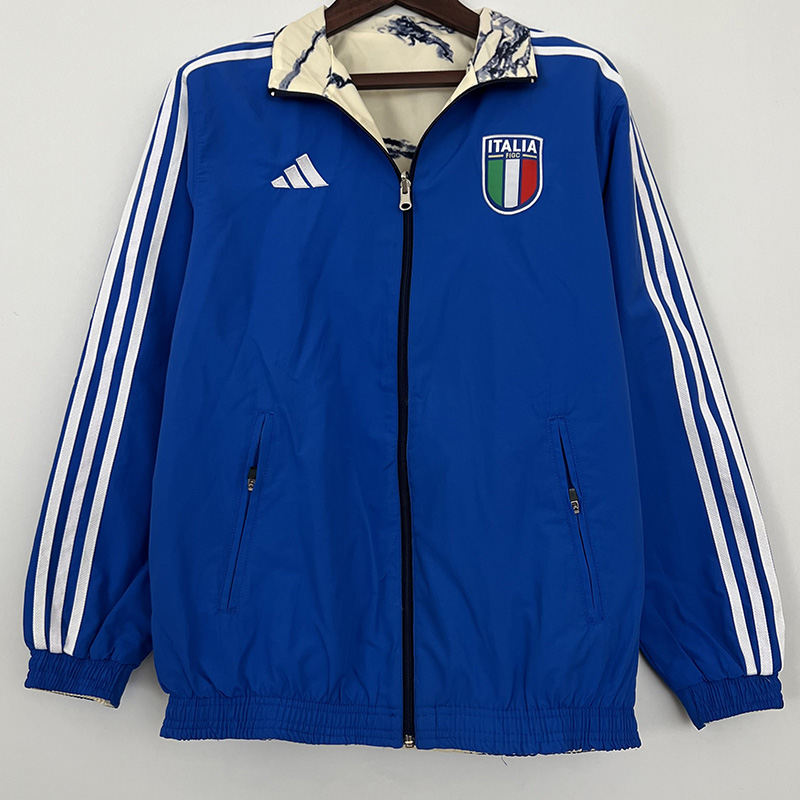 2023 Italy Blue & Yellow Double Sided Windbreak...