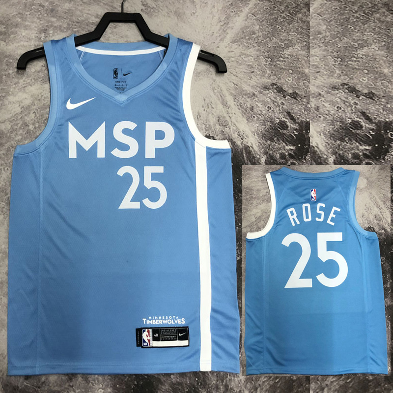 2019-20 Timberwolves ROSE #25 Sky Blue Retro To...