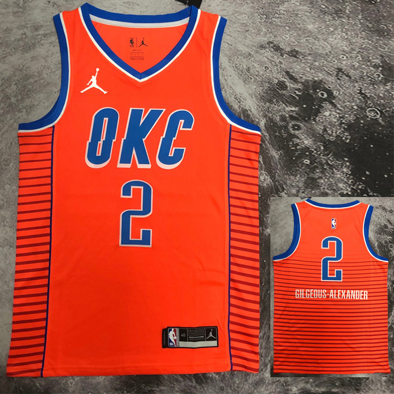 OKC GILGEOUS-ALEXANDER #2 Orange Top Quality Ho...