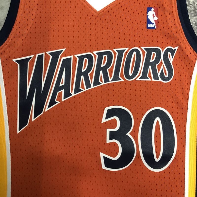2010 WARRIORS CURRY #30 Orange Retro Top Qualit...