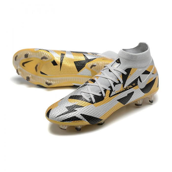 Phantom GT2 Dynamic Fit Elite FG High Soccer Shoes-Grey/Gold-1933201