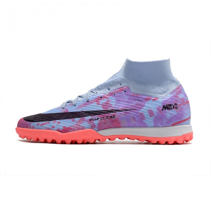 Air Zoom Mercurial Vapor XV Elite TF High Soccer Shoes-Grey/Purple-1727557