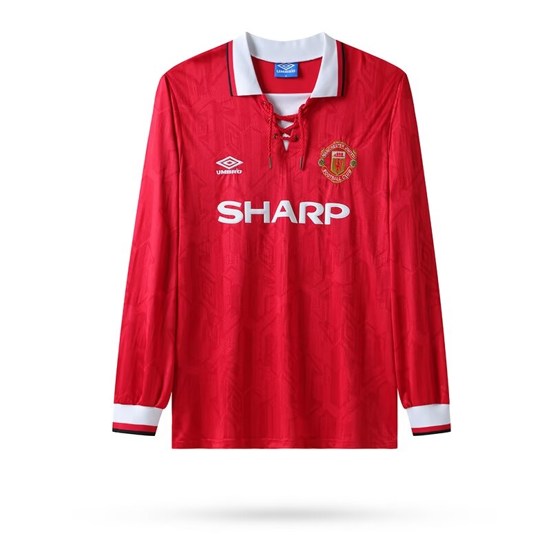 1992/1994  Man Utd  Home  Long Sleeve 1:1 Retro Quality Soccer Jersey