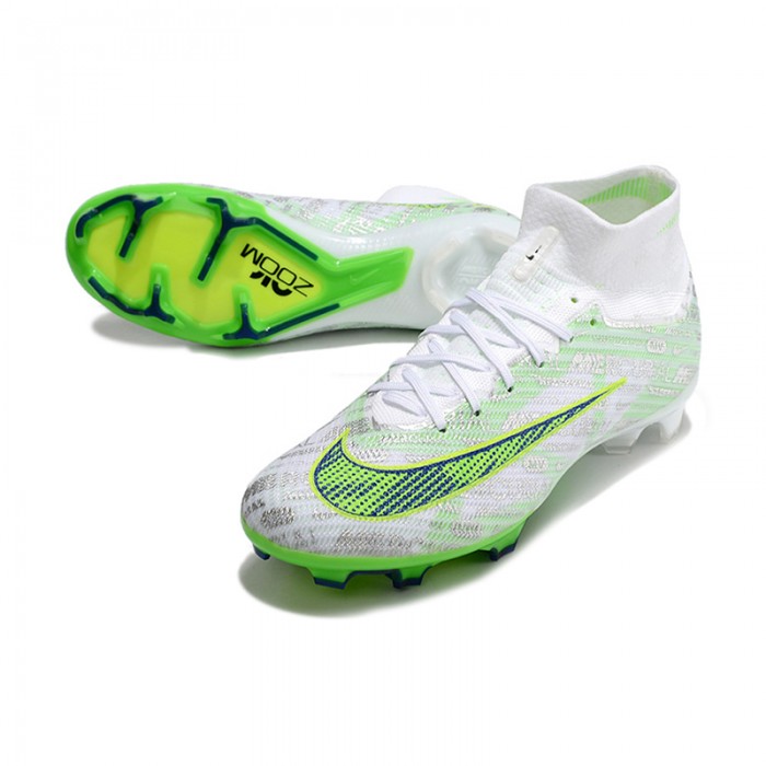 Air Zoom Mercurial Superfly IX Elite FG High Soccer Shoes-Green/White-4123622