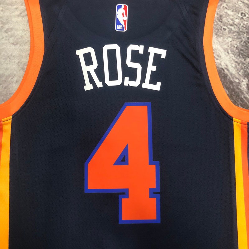 22-23 KNICKS ROSE #4 Black Top Quality Hot Pres...