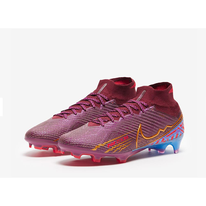 Mbappé Air Zoom Mercurial Superfly IX Elite FG High Soccer Shoes-Wine Red/Gold-8179512