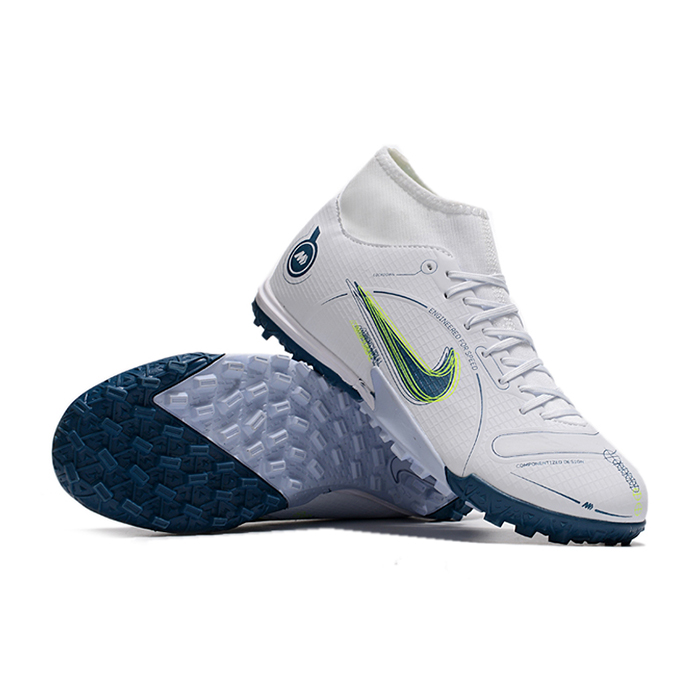 Air Zoom Mercurial Vapor XV Elite TF High Soccer Shoes-White/Blue-2830172