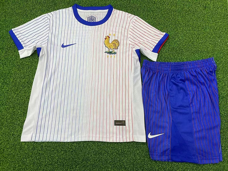 24-25 France Away Kids Player Version Soccer Jersey (球员童装)