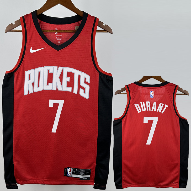 22-23 ROCKETS DURANT #7 Red Top Quality Hot Pressing NBA Jersey