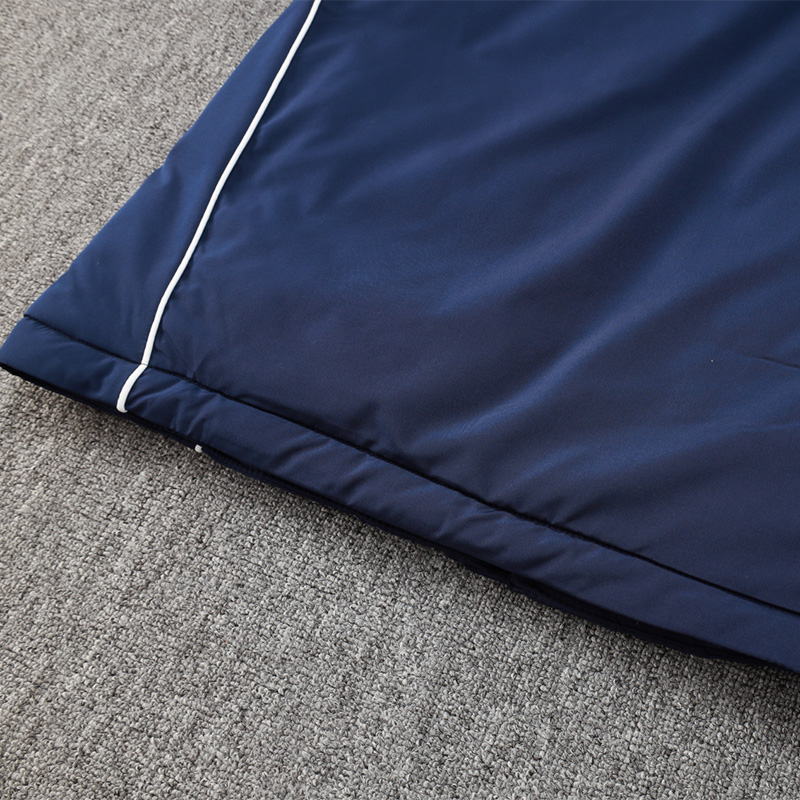 24-25 Spain Royal Blue Hooded Windbreaker Fabric Cotton Coat #G232