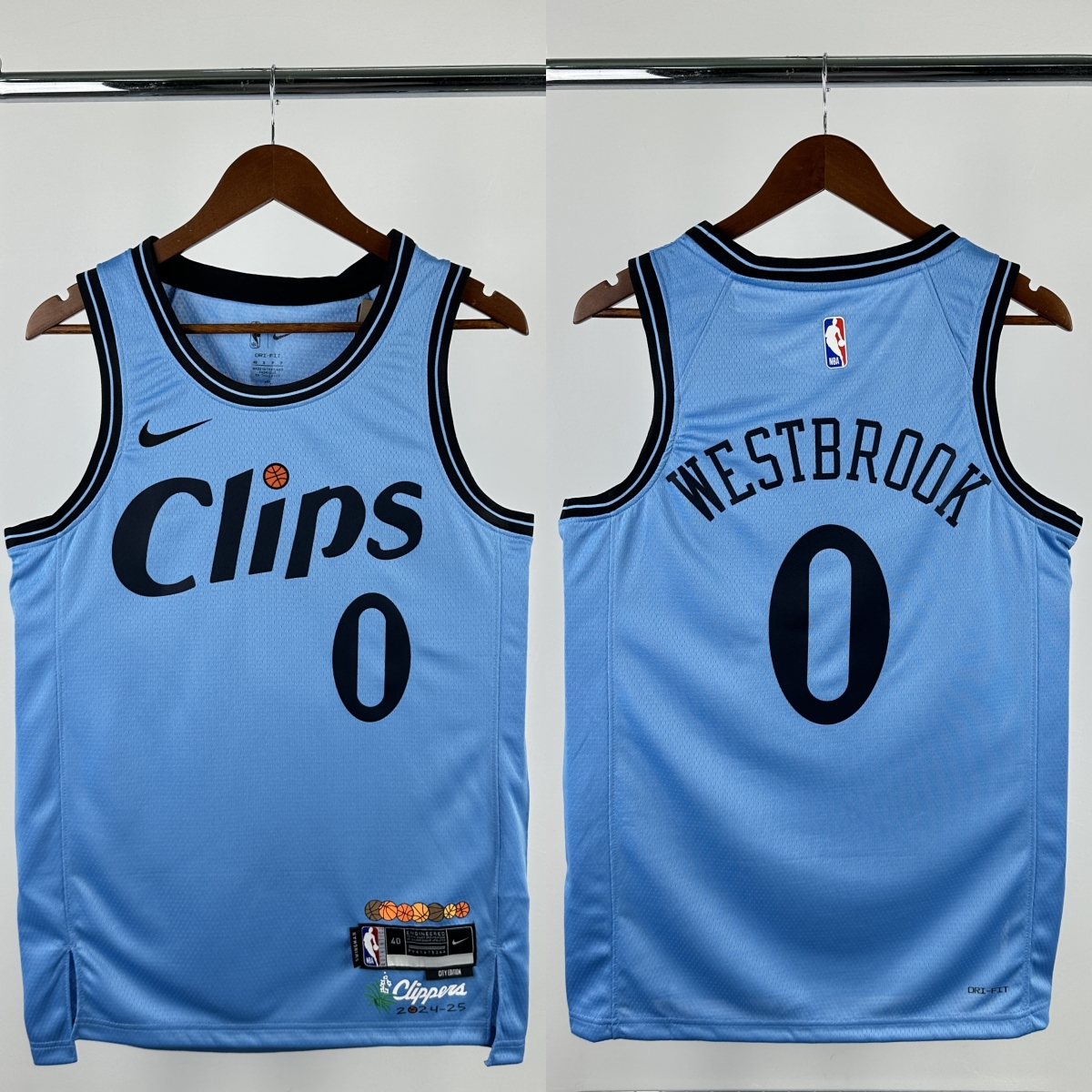 24-25 Clippers WESTBROOK #0 Blue City Edition Top Quality Hot Pressing NBA Jersey