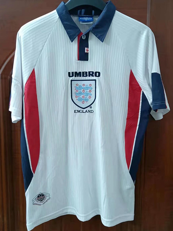 1998 England Home Retro Soccer Jersey