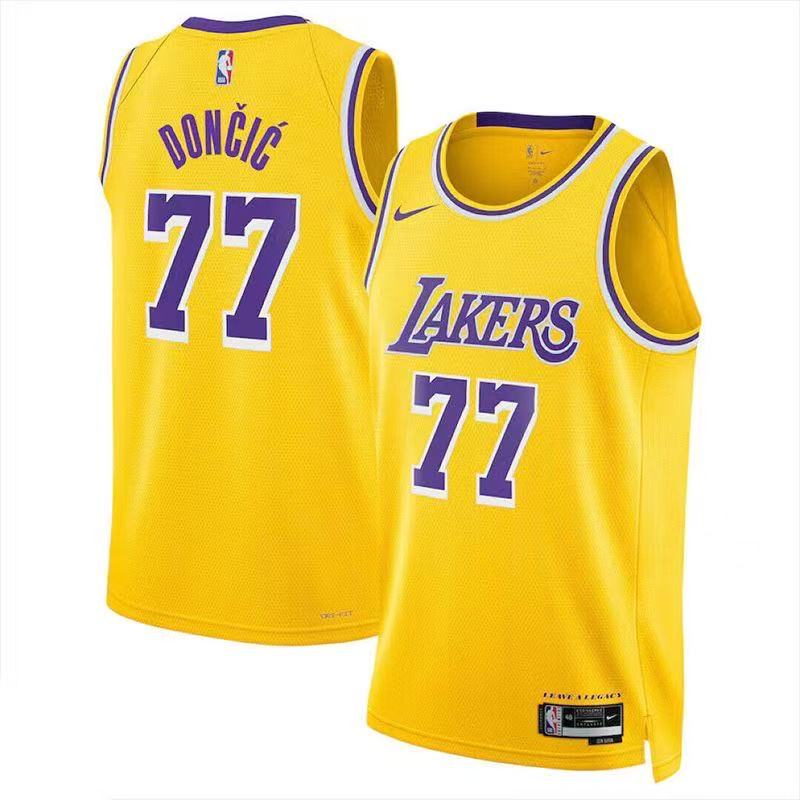 24-25 LAKERS DONGIG #77 yellow City Edition Top Quality Hot Pressing NBA Jersey
