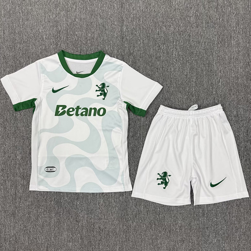 25-26 Sporting Lisbon Away Kids Soccer Jersey