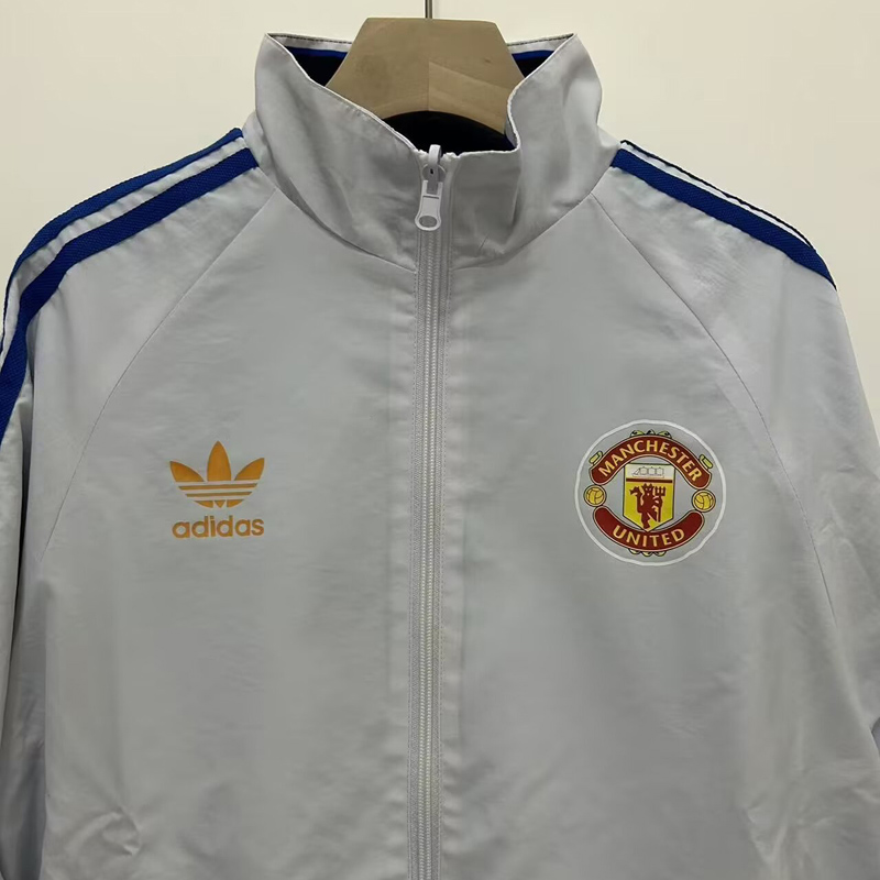 24-25 Man Utd Blue & White Retro Double Sided Windbreaker (双面风衣)
