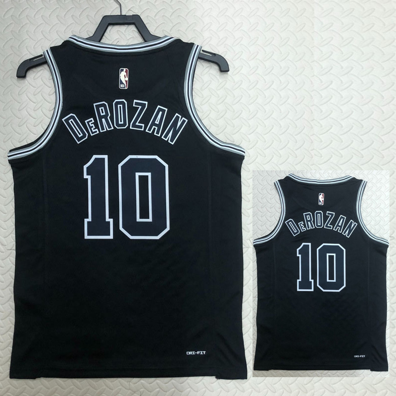22-23 SA Spurs DEROZAN #10 Black Top Quality Ho...