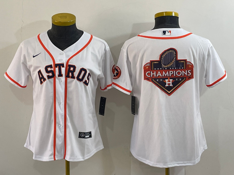Houston Astros Women's champions baseball jersey fans edition