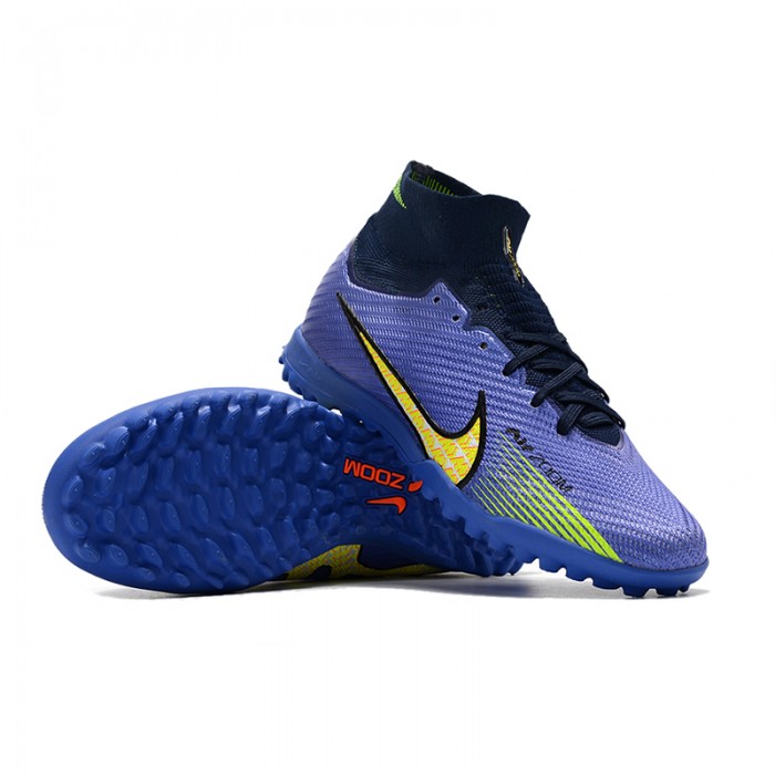 Air Zoom Mercurial Vapor XV Elite TF High Soccer Shoes-Navy Blue/Yellow-7350406