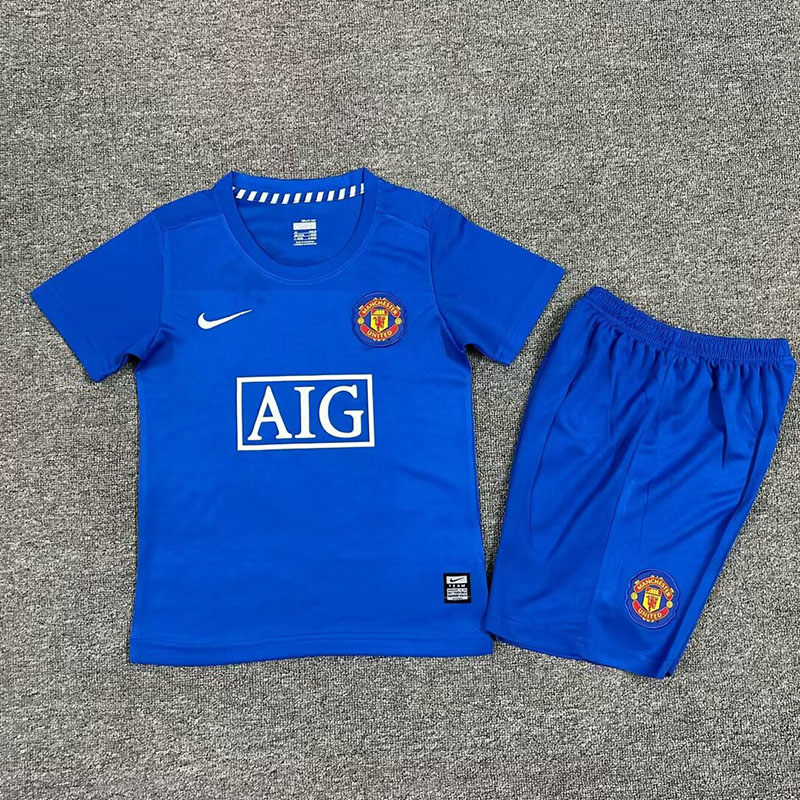 2008-2009 Man Utd Away Kids Retro Soccer Jersey