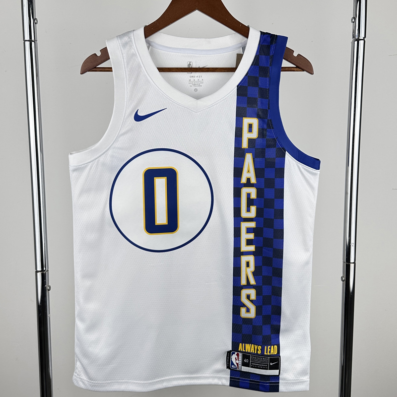 2019-20 Indiana Pacers HALIBURTON #0 White City Edition Top Quality Hot Pressing NBA Jersey