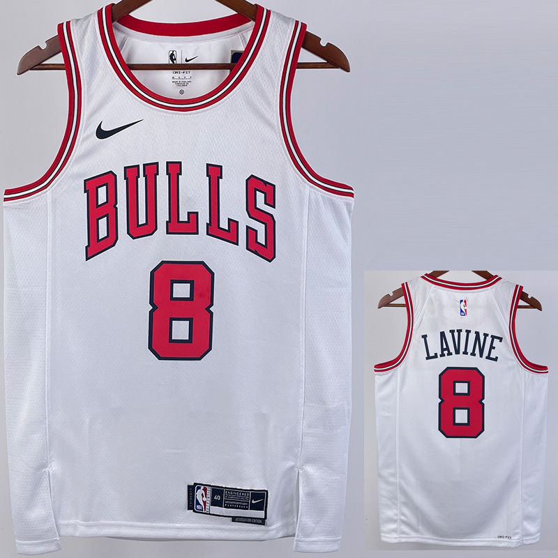 22-23 BULLS LAVINE #8 White Top Quality Hot Pre...