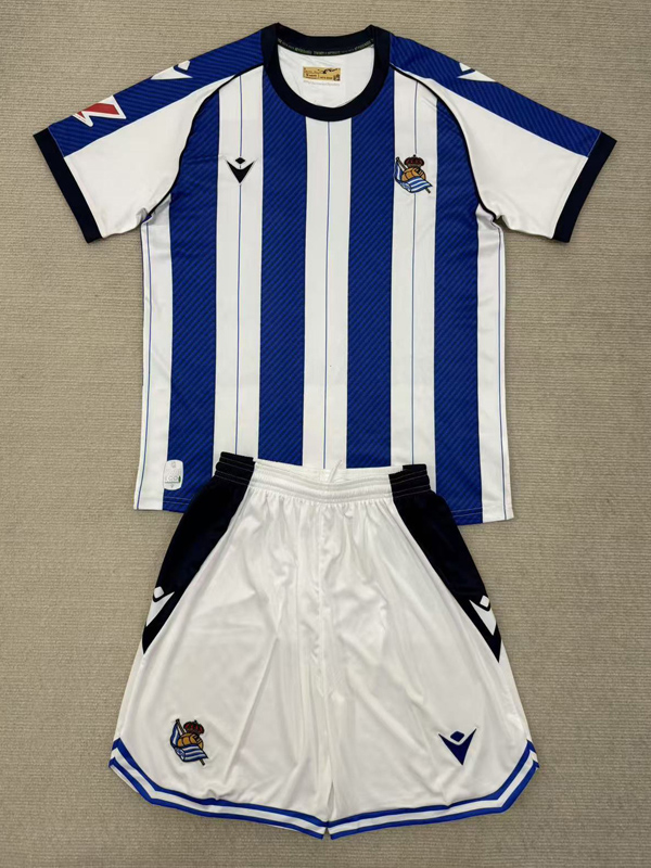 25-26 Real Sociedad Home Kids Soccer Jersey