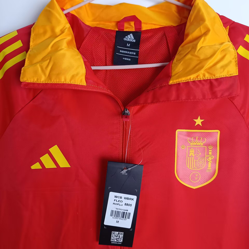 24-25 Spain Black Red Windbreaker