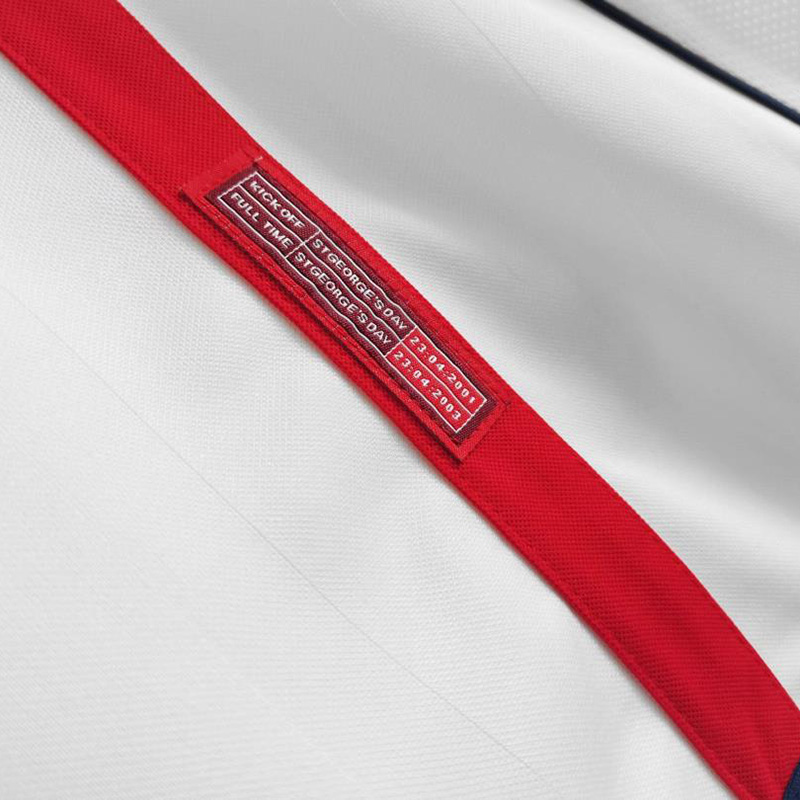 2002 England Home Retro Long Sleeve Soccer Jers...