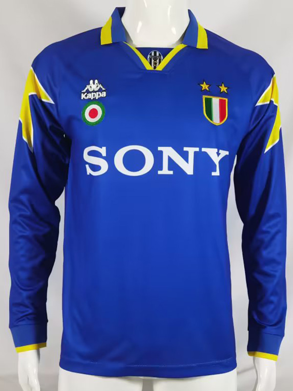 1995-1996 JUV Away Blue Retro Long Sleeve Socce...