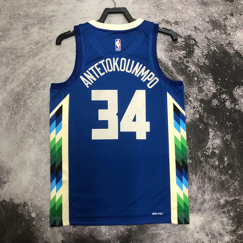 22-23 BUCKS ANTETOKOUNMPO #34 Blue City Edition...