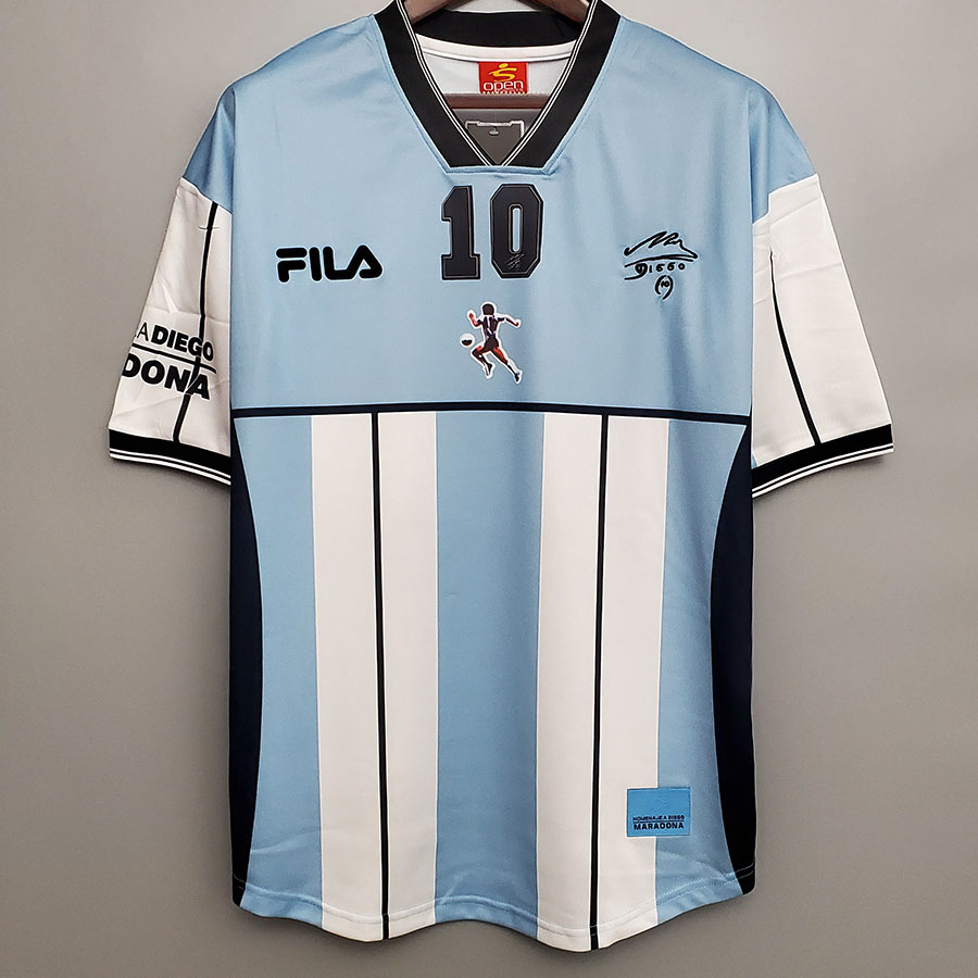 MARADONA 10# Argentina Home Retro Soccer Jersey...