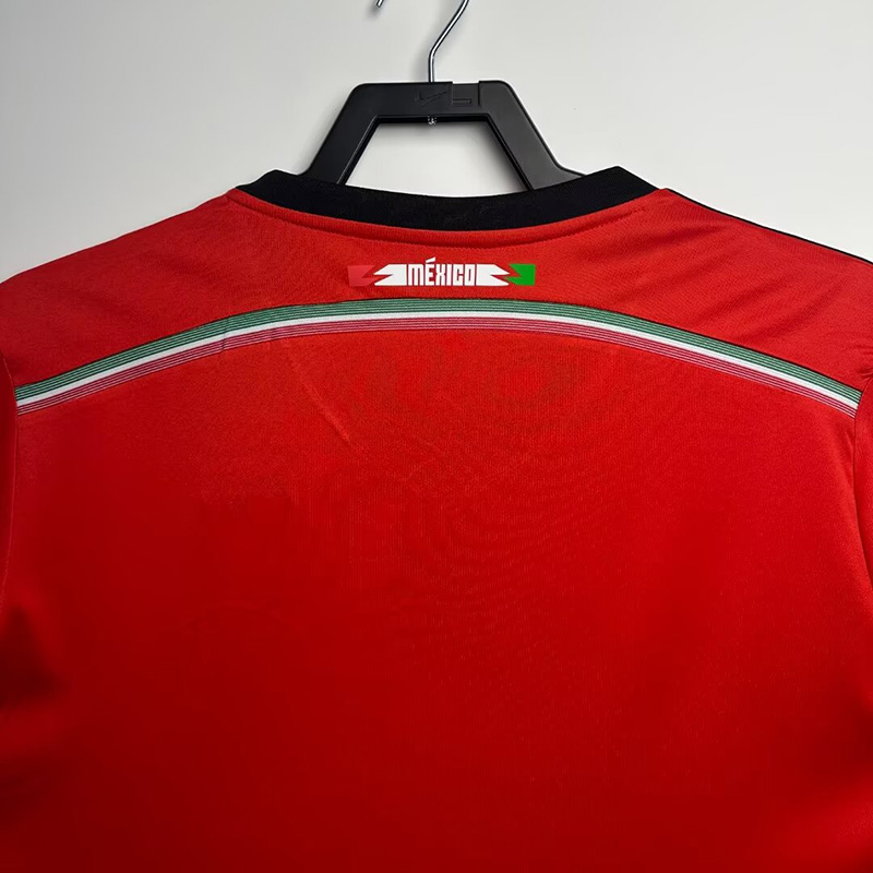 2014 Mexico Red Retro Soccer Jersey