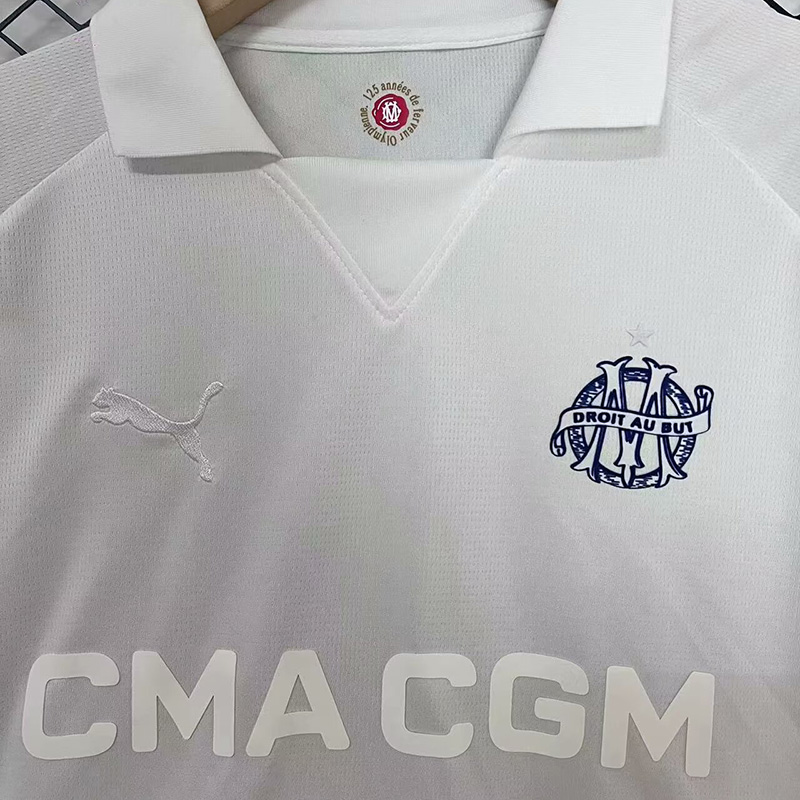 24-25 Marseille White 125th Anniversary Fans Soccer Jersey