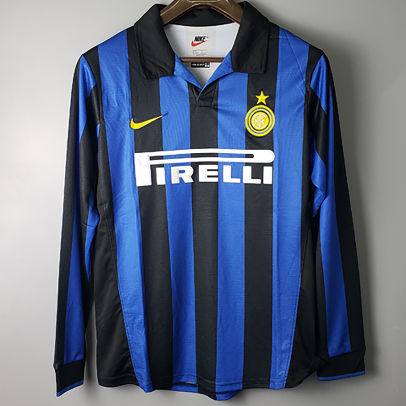 1998-1999 INT Home Long Sleeve Retro Soccer Jer...