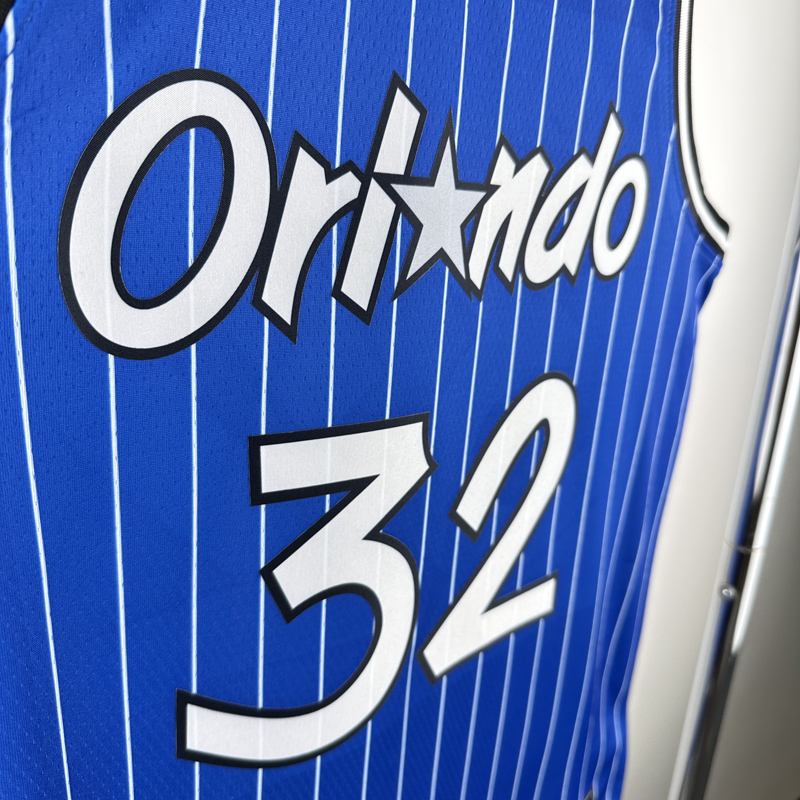2018-2019 Magic O'NEAL #32 Blue Retro Top Quality Hot Pressing NBA Jersey (条纹)