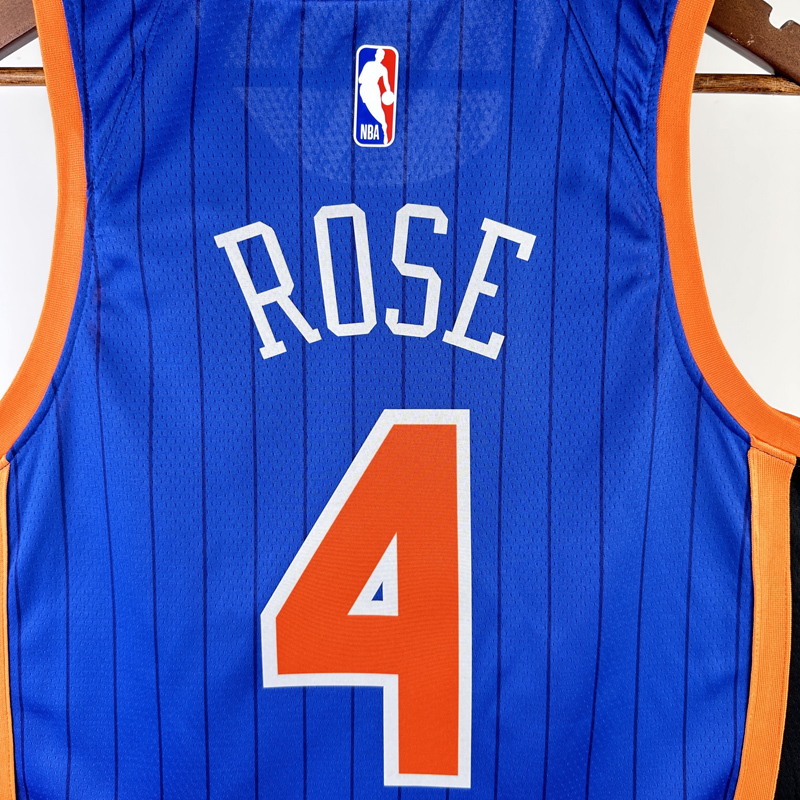 23-24 KNICKS ROSE #4 Blue City Edition Top Qual...
