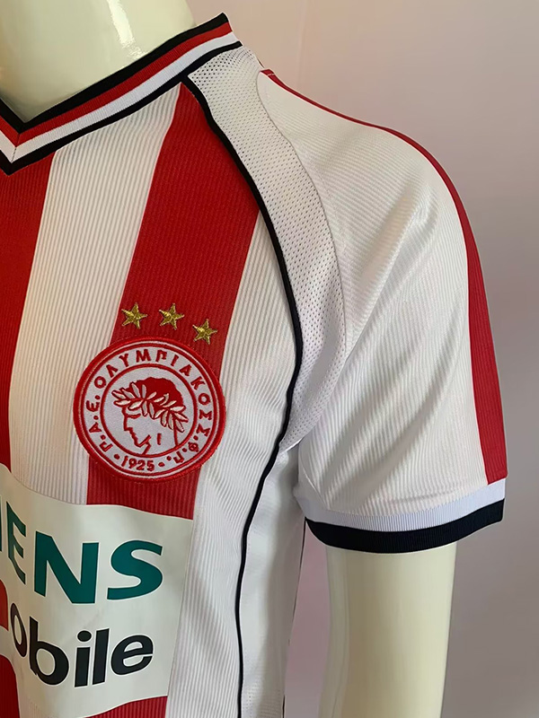 2001-2002 Olympiacos Home Retro Soccer Jersey