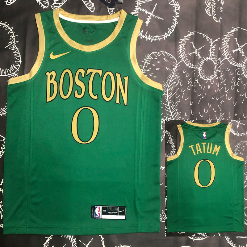 2020 CELTICS TATUM #0 City Edition Green Top Qu...