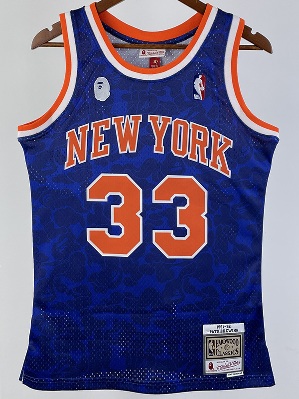 2023 Knicks & BAPE #33 Blue Top Quality Hot Pre...