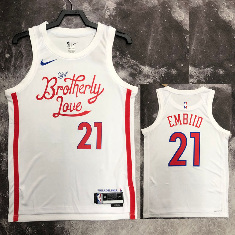 22-23 76ERS EMBIID #21 White City Edition Top Q...
