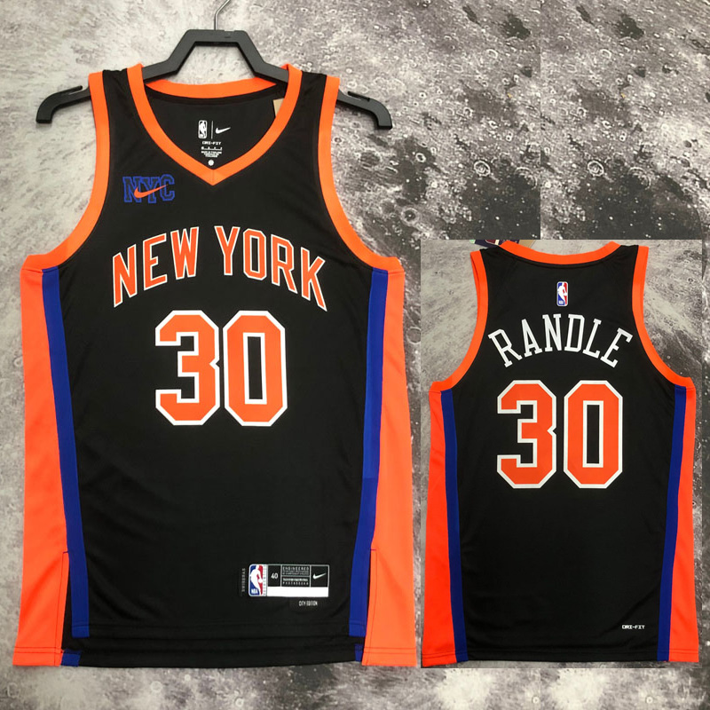 22-23 KNICKS RANDLE #30 Black City Edition Top ...