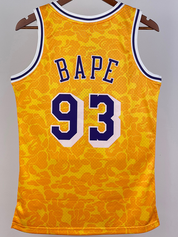 2023 LAKERS & BAPE #93 Yellow Top Quality Hot P...