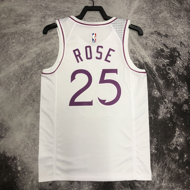 2018-19 Timberwolves ROSE #25 White Retro Top Q...