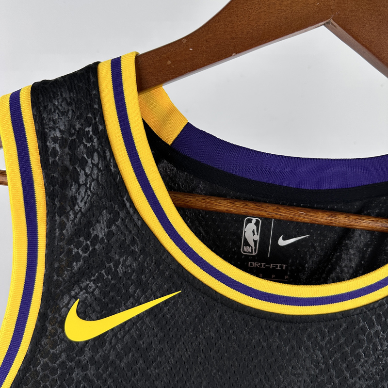 LAKERS TOSCANO #95 Black Top Quality Hot Pressing NBA Jersey(蛇纹)