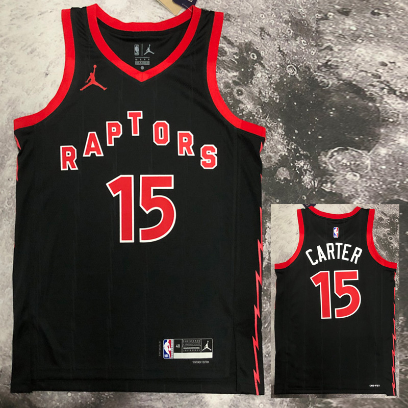 22-23 RAPTORS CARTER #15 Black red Top Quality ...