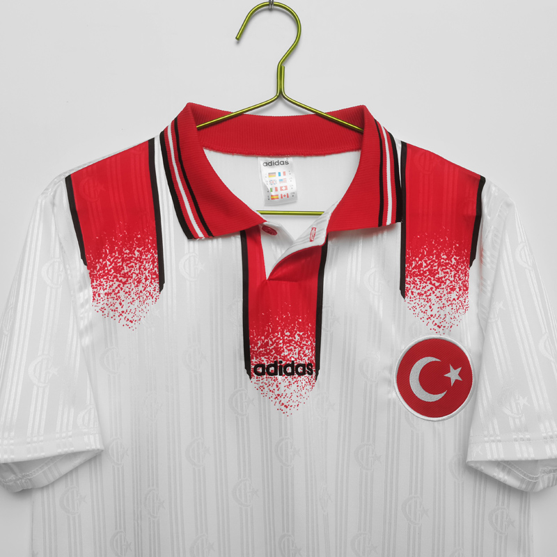 1996 Turkey White Retro Soccer Jersey
