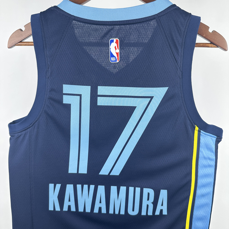 22-23 Grizzlies KAWAMURA #17 Royal blue Top Quality Hot Pressing NBA Jersey