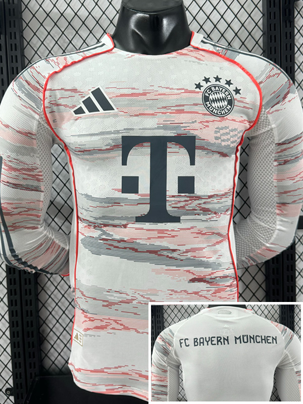25-26 Bayern Away Long Sleeve Player Version Soccer Jersey (长袖球员)