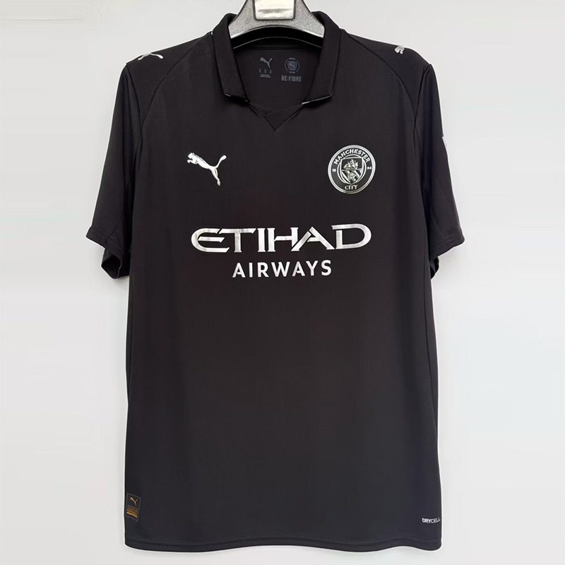25-26 Man City Away 1:1 Black Fans Soccer Jersey